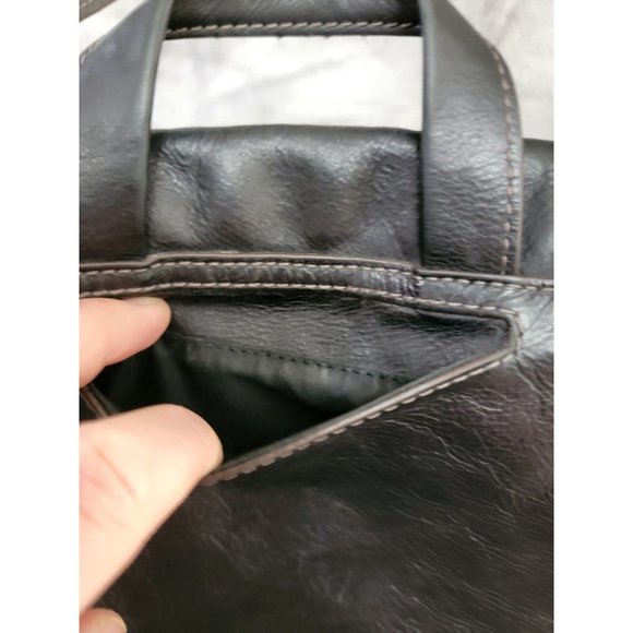 Fossil Purse Dark Brown Cowhide Leather Crossbody Bag‎ Adjustable Strap - Picture 12 of 12